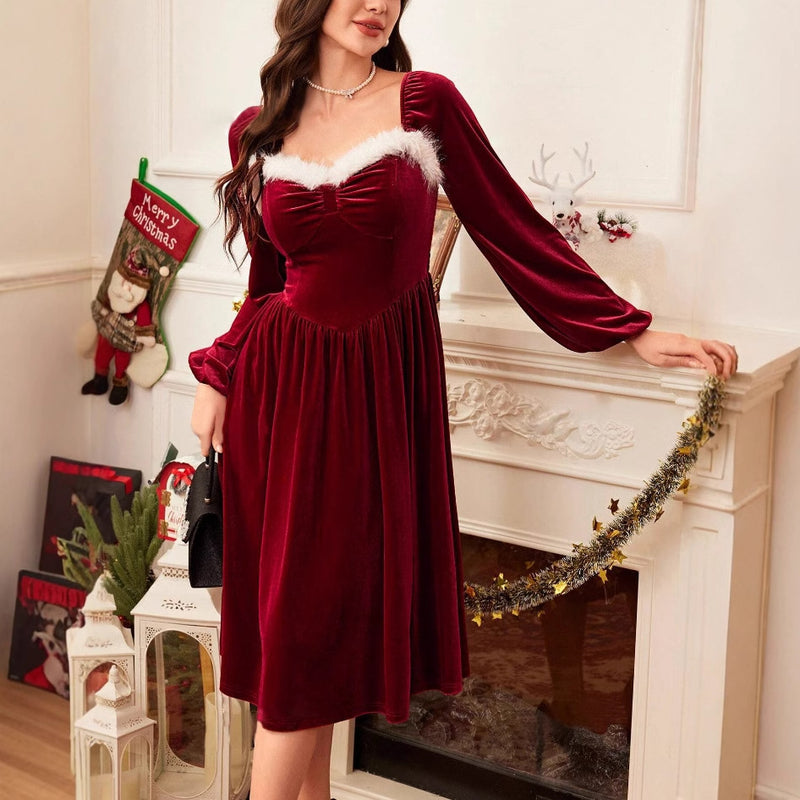 women's vintage red party dress, view 5 - MRSLM