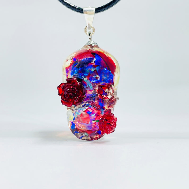 gothic skull pendant necklace, view 4 - MRSLM