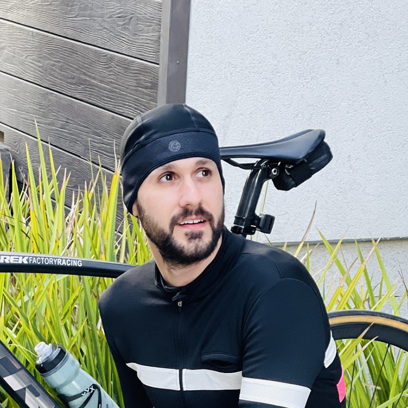 men's non-slip cycling cap black, view 4 - MRSLM