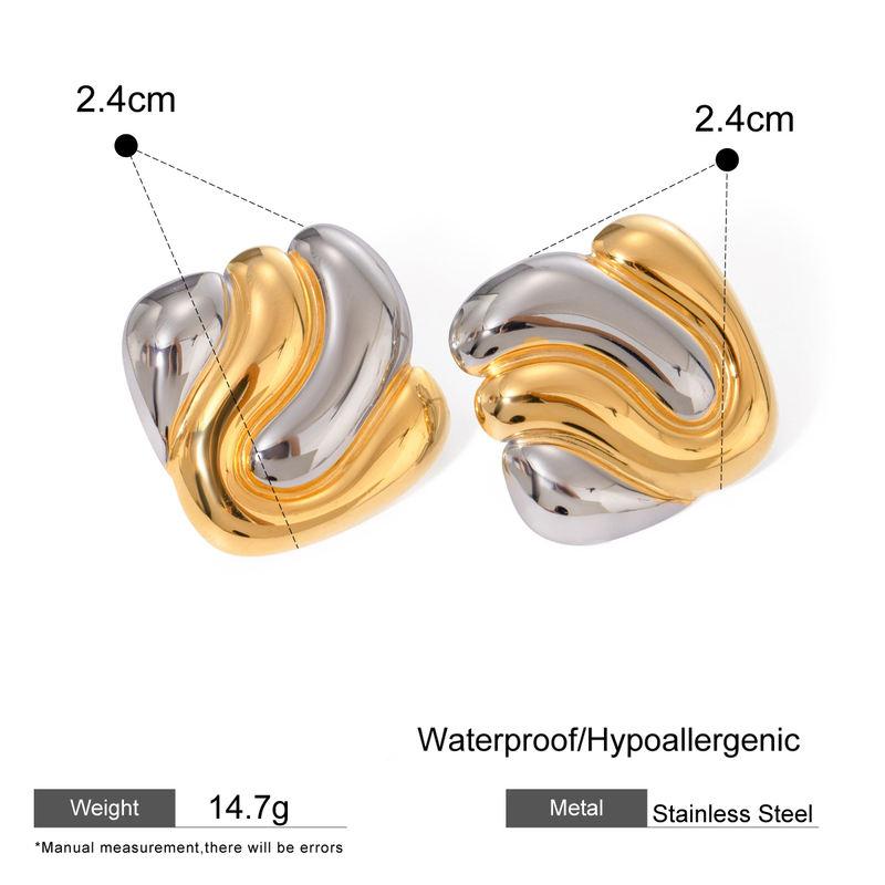 gold plated geometric bump earrings, view 2 - MRSLM