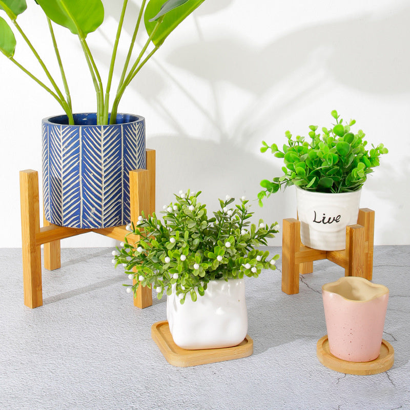 adjustable bamboo plant stand, view 7 - MRSLM