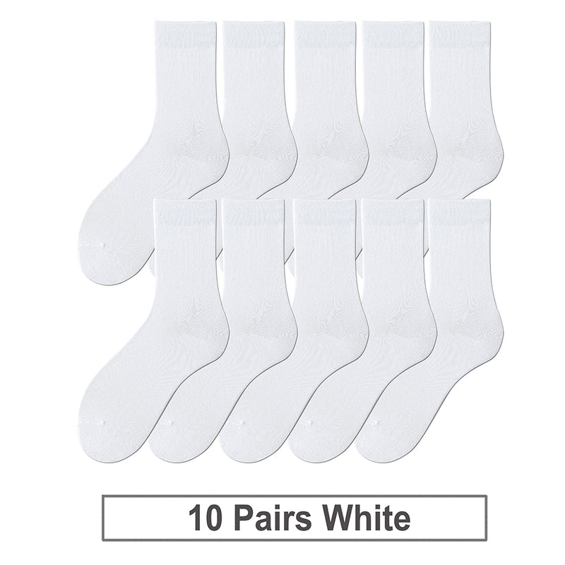 10 Pairs Men's Soft Breathable Cotton Business Socks