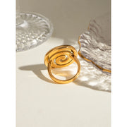 gold plated spiral stainless steel ring, view 6 - MRSLM
