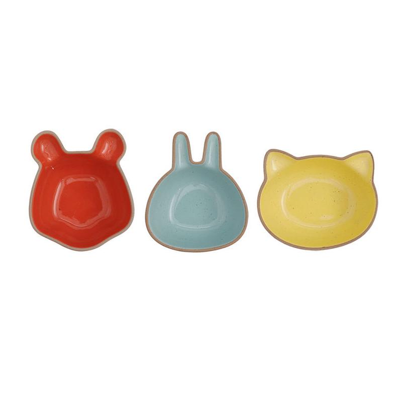 cute cartoon ceramic snack and sauce dish set, view 2 - MRSLM