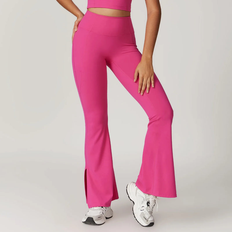 high waist flared yoga pants, view 8 - MRSLM