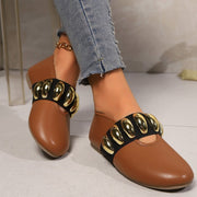 Metal buckle flat loafers, view 3 - MRSLM