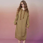 plus size hoodie knitted dress - MRSLM
