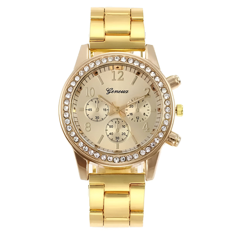 diamond rose gold women's quartz watch, view 3 - MRSLM
