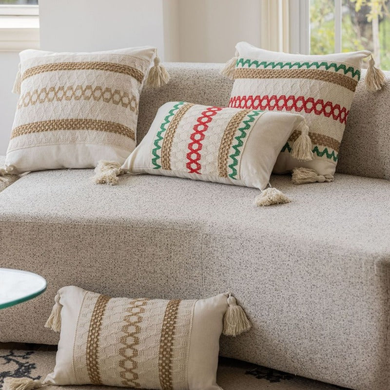 american jacquard multicolor cushion cover, view 6 - MRSLM