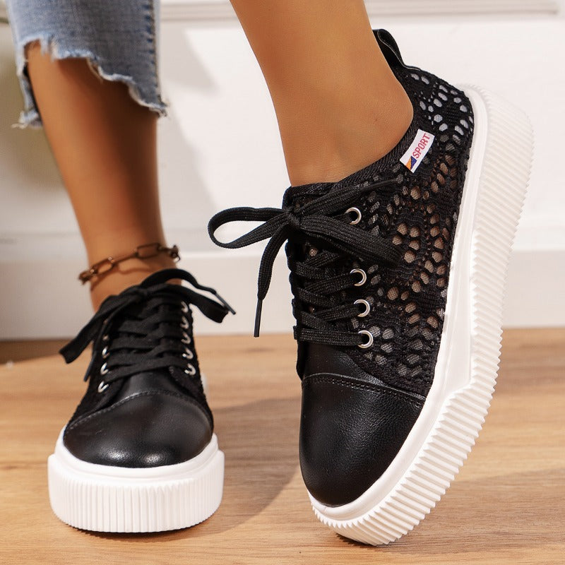 women's lace-up platform sneakers, view 5 - MRSLM