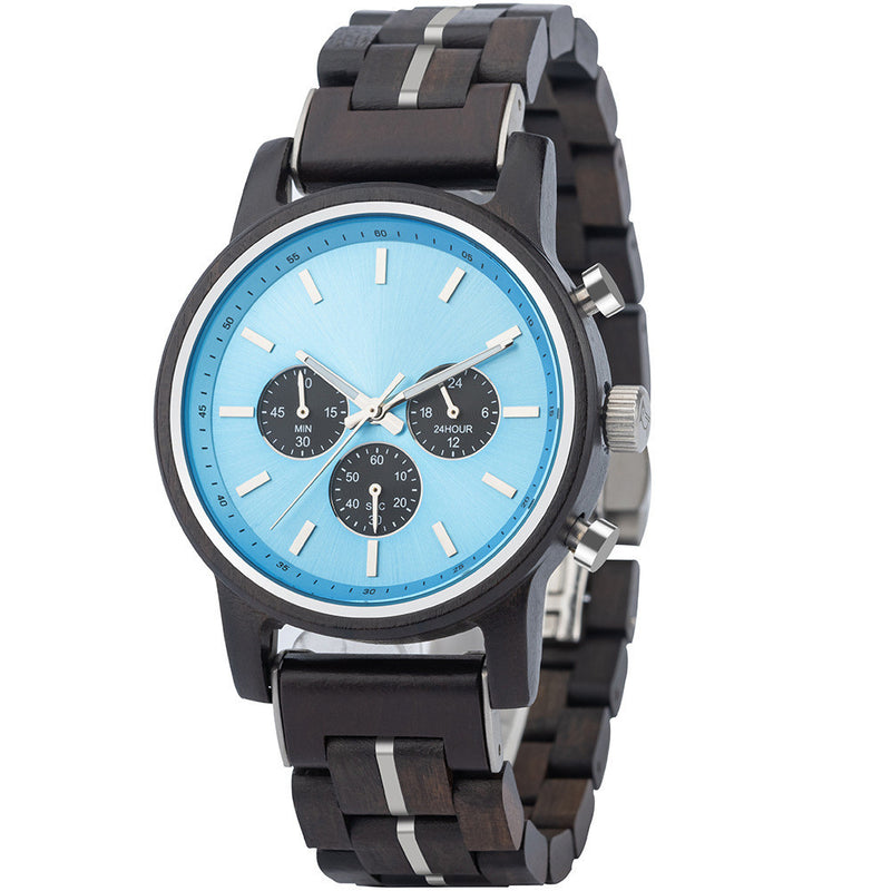 Men's wood sports watch, view 4 - MRSLM
