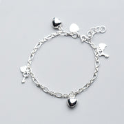 s925 silver heart and key bracelet - MRSLM