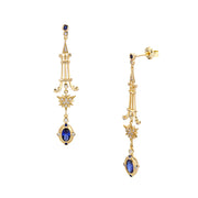 french court starburst blue earrings, view 5 - MRSLM