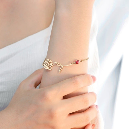 crystal birthstone flower bracelet - MRSLM
