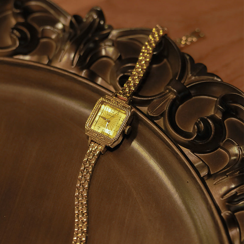 Women's square copper strip antique watch, view 2 - MRSLM