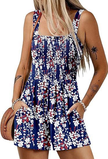 Flower print shorts jumpsuit sleeveless, view 9 - MRSLM