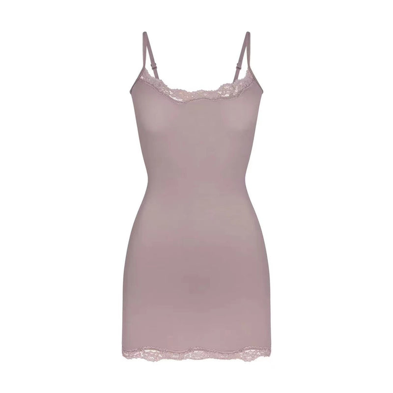 sling lace hip dress, view 11 - MRSLM