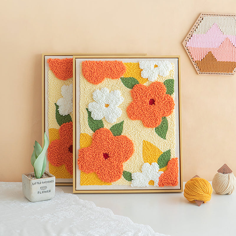 floral punch needle embroidery starter kit, view 4 - MRSLM