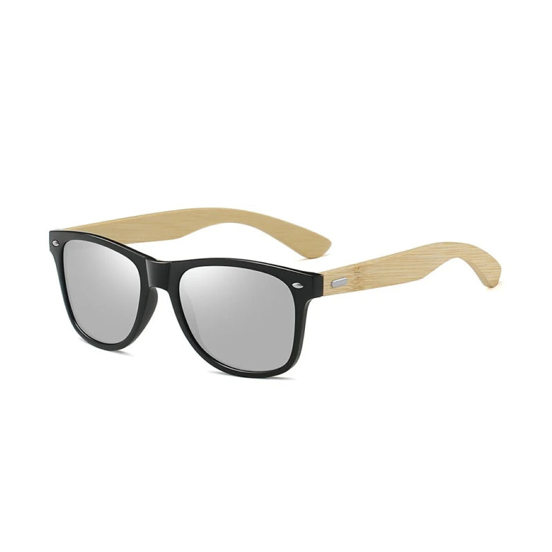 vintage bamboo wood square sunglasses, view 7 - MRSLM