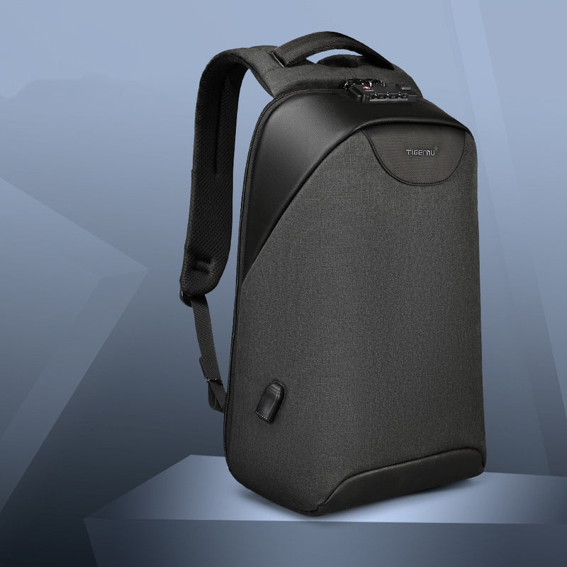 anti-theft business backpack with combination lock, view 2 - MRSLM