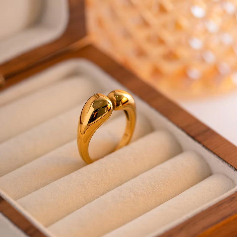 high polished gold plated chunky adjustable ring, view 6 - MRSLM