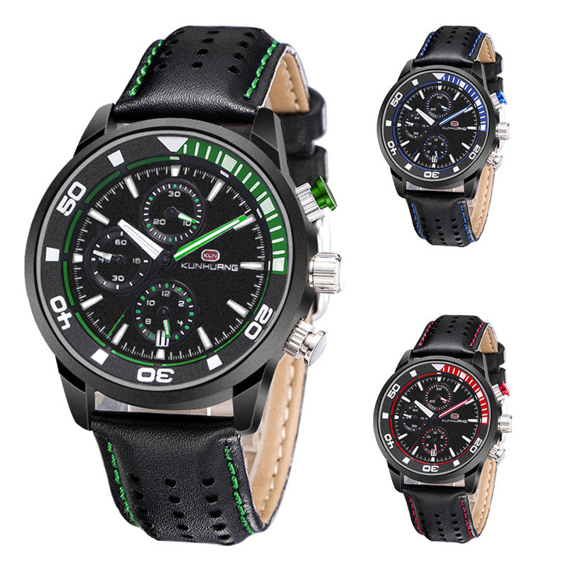 men's three-eye sports quartz watch, view 6 - MRSLM