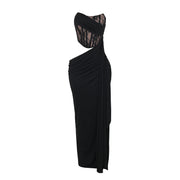 black lace tube top hollow dress, view 5 - MRSLM