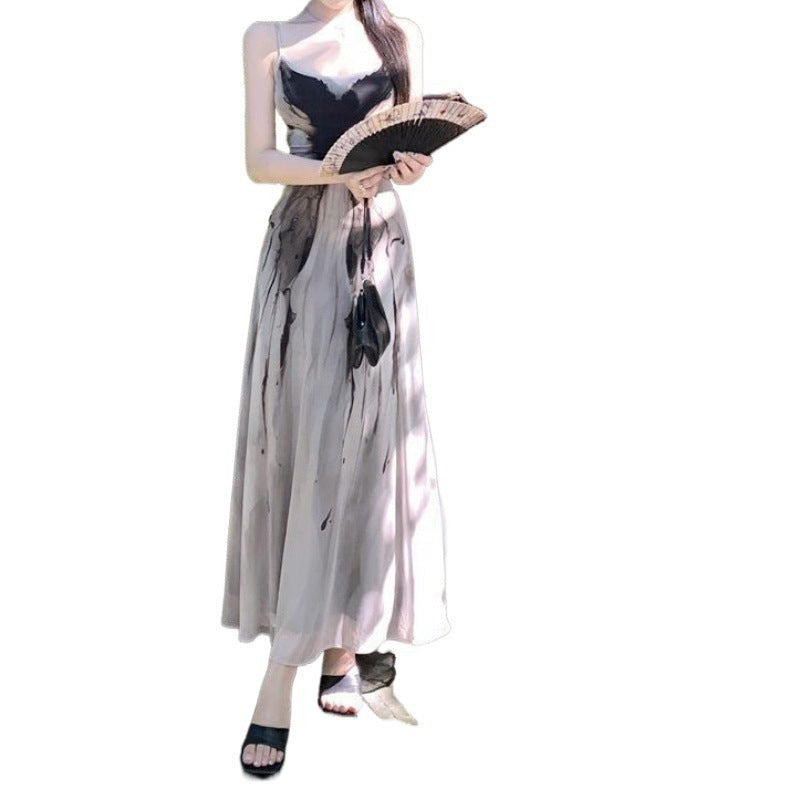 ink butterfly suspender dress, view 5 - MRSLM