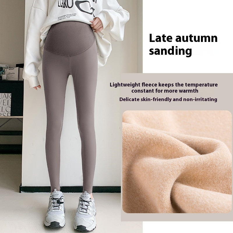 Maternity honeycomb belly support shark skin leggings, view 11 - MRSLM
