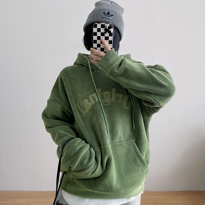 women's thick fleece hooded sweatshirt, view 3 - MRSLM