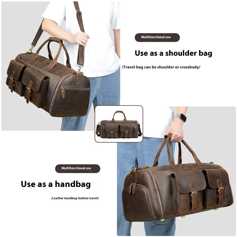 Leather handheld travel bag, view 3 - MRSLM
