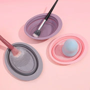 silicone folding makeup brush cleaning bowl, view 6 - MRSLM