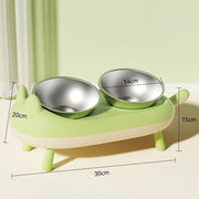 stainless steel double bowl pet feeder, view 2 - MRSLM