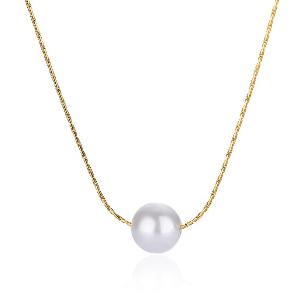 Minimalist Simulated Pearl Necklace for Women
