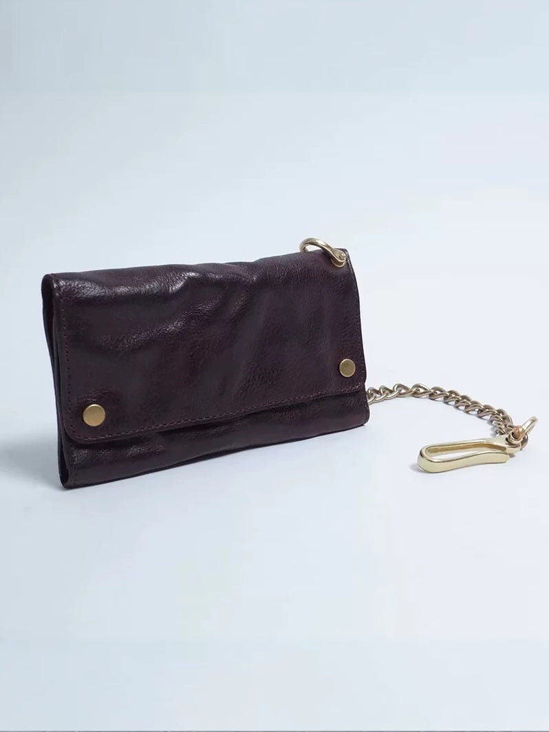vintage trifold cowhide wallet, view 5 - MRSLM