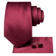 burgundy silk tie set, view 4 - MRSLM