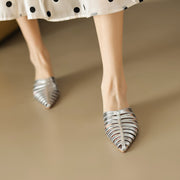 sheepskin pointed toe slippers, view 28 - MRSLM