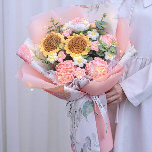 knitted wool flower bouquet, view 10 - MRSLM
