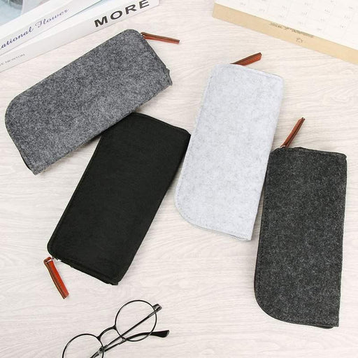 wool felt zipper glasses case - MRSLM