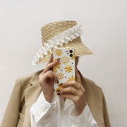 pleated lace straw bucket hat - MRSLM