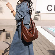 leather crossbody hobo bag, view 4 - MRSLM