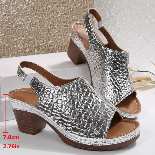 Chunky heel wedge sandals, view 8 - MRSLM