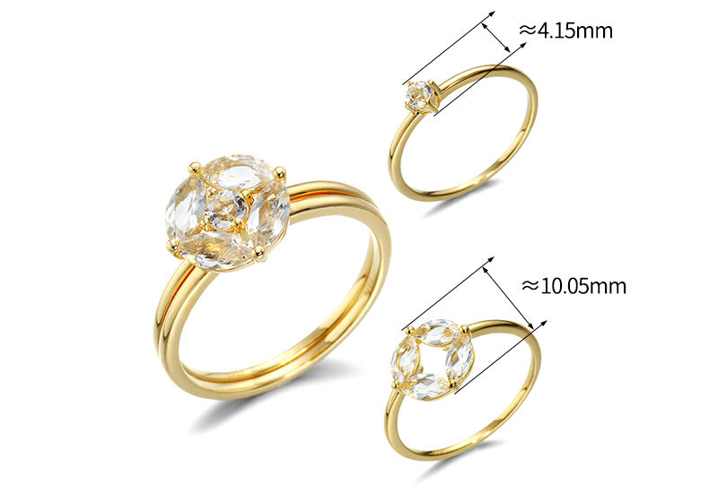 sterling silver white topaz marquise ring, view 2 - MRSLM