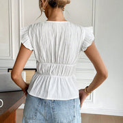 women's bow shirt with ruffled sleeves, view 5 - MRSLM