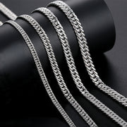 men's bold silver Cuban chain necklace, view 7 - MRSLM