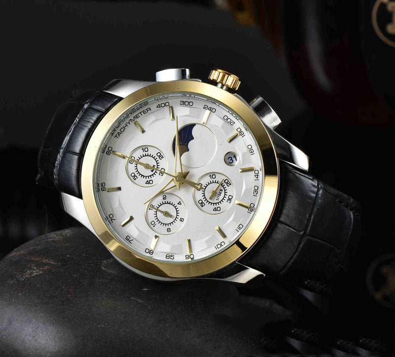 men's six-hand calendar quartz watch, view 5 - MRSLM