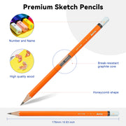 14-pack sketching pencil set, view 9 - MRSLM