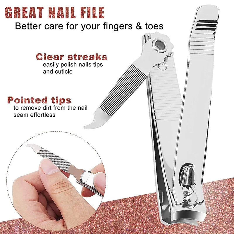 stainless steel nail clippers set, view 5 - MRSLM