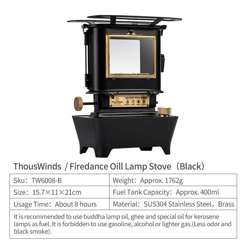retro oil lamp stove, view 2 - MRSLM