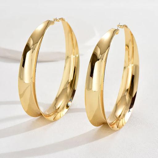 glossy geometric hoop earrings - MRSLM